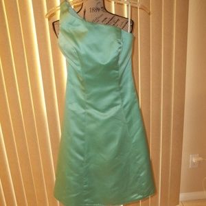 JALIS BRIDAL MINT ONE SHOULDER BRIDESMAID DRESS & MORE SIZE 4